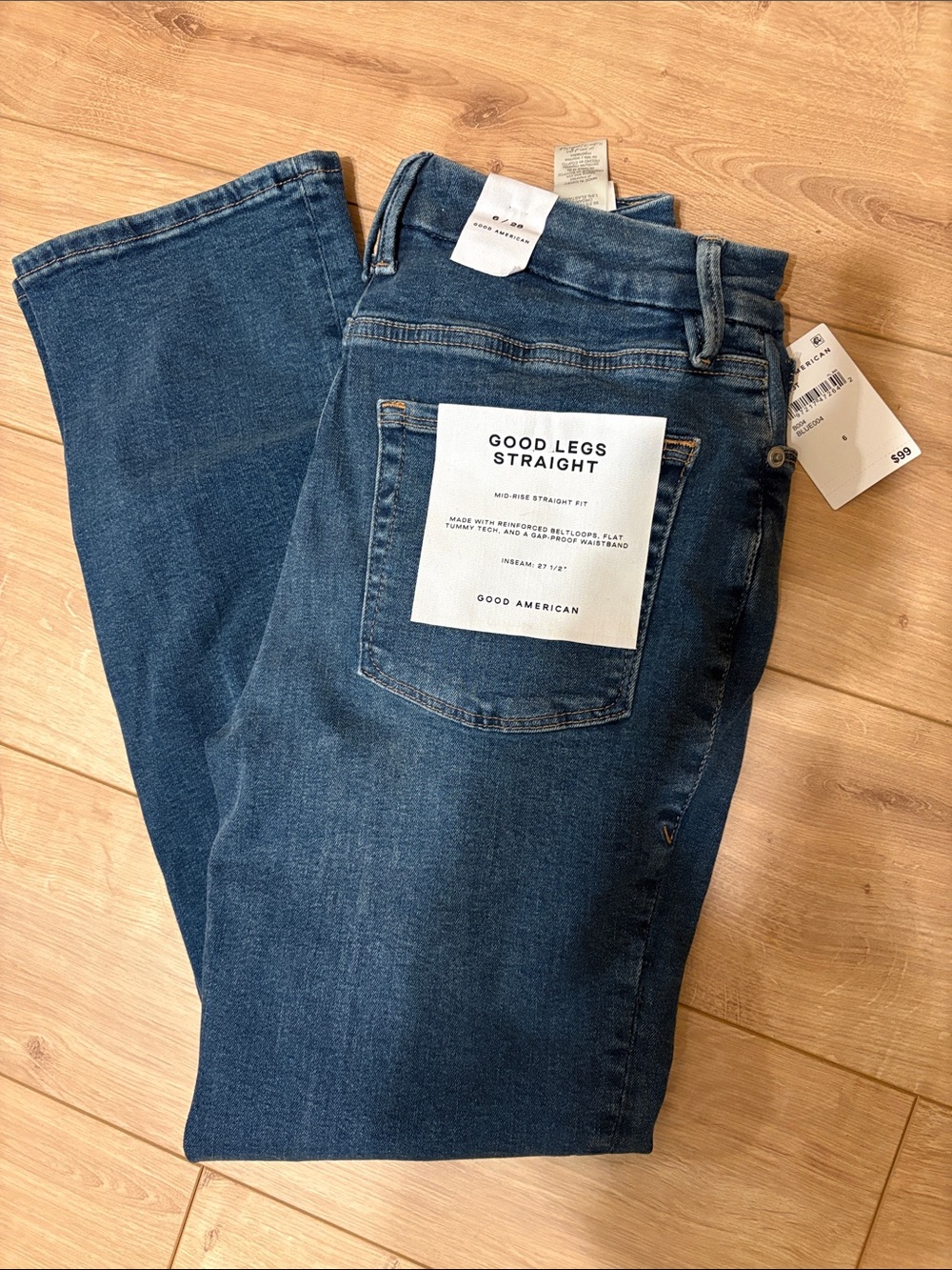 Good American Good Legs Straight Jeans — Indigo